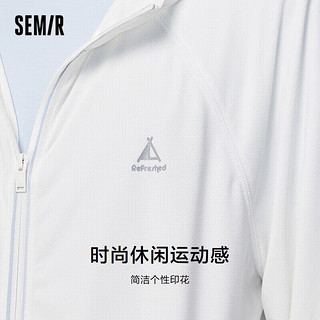 森马（Semir）外套男季夹克宽松简约防晒潮流时尚感连帽上衣109323108205 M 白色调