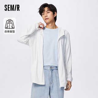 森马（Semir）外套男季夹克宽松简约防晒潮流时尚感连帽上衣109323108205 XL 白色调