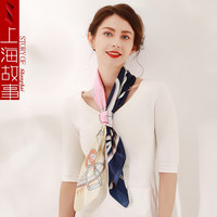 达芬奇密码 丝巾女大方巾礼盒装围巾 饰带 粉蓝