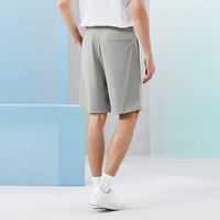 柒牌男士休闲短裤2024夏季时尚潮流中青年条纹印花直筒男裤子 烟灰 XL