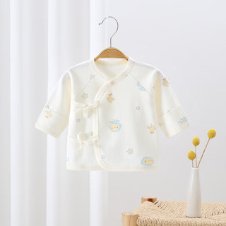 婧麒（JOYNCLEON）新生婴儿半背衣春秋纯棉上衣0一3月初生宝宝早秋装衣服睡衣 动物乐园 52cm