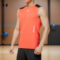 安德玛(Under Armour)男装背心 24夏季运动跑步训练舒适快干透气休闲背心 1370656-628/强力伸缩/紧身设计 M /170(120-140斤)