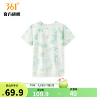 361°361°童装女童短袖针织衫2024年夏季中大童T恤 青竹绿 140cm