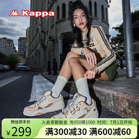 KAPPA卡帕男鞋面包鞋板鞋2024春季复古鞋子男百搭休闲运动鞋跑步鞋 安哥拉白/浅黄褐色/雄鹿棕 39