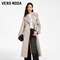 VEROMODA2024早春新款优雅气质通勤双排扣长款风衣外套女 C13浅卡其色 1