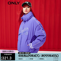 ONLY冬季90绒白鸭绒棋盘格连帽短款羽绒服女|122423024 F39 蓝鸢尾BLUE IRIS 180/96A/XXL