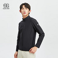 KOLON SPORT/可隆针织夹克 男子户外休闲TRICOT凉感防晒运动外套 黑色BK