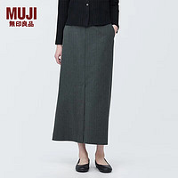 无印良品（MUJI）女式 不易起皱 尼龙 裙 长半身裙女款春季裙子 格雷系 BE1QTC4S 深灰色 XL (165/74A)