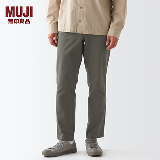 无印良品 MUJI 男式 横竖弹力丝光斜纹 修身裤 AEF06A2A 炭灰色 82