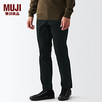 无印良品 MUJI 男式 横竖弹力丝光斜纹 修身裤 AEF06A2A 黑色 88