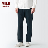 无印良品 MUJI 男式横竖弹力丝光斜纹直筒裤男士长裤子男款休闲裤AEF04A2S 深藏青色 82 180/82A