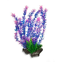 HIDOM 鱼缸造景仿真水草水族箱造景鱼缸摆件装饰品造景布景水族用品 紫色上花