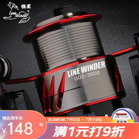 狼王 纺车轮渔线轮路亚纺车轮全金属斜口浅线杯海竿轮钓鱼轮矶杆轮GD2 7000型【深杯】