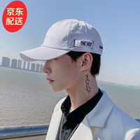 鑫豪睿鸭舌帽子男潮流百搭韩版遮阳帽女青年夏季太阳帽软顶棒球帽男 白色黑字-THE MOST 55-59(可调节)