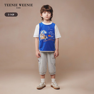 Teenie Weenie Kids小熊童装24夏季男童运动风多口袋中长裤 中灰色 120cm