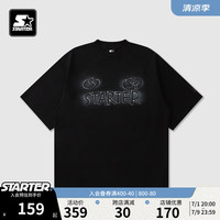 STARTERSTARTER T恤男女同款2024夏季新款时尚宽松休闲棉运动短袖上衣 黑色