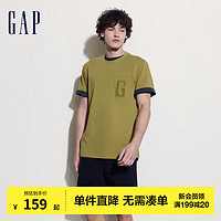 Gap男女装2024夏季纯棉logo口袋短袖T恤宽松简约上衣464171 绿色 185/104A(XXL) 亚洲尺码