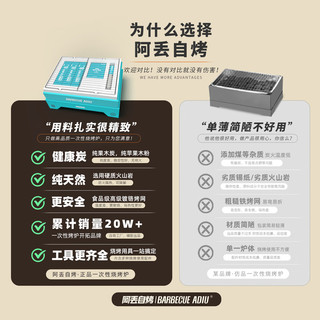 阿丢自烤 一次性烧烤炉便携小型户外野餐家用木炭烧烤架炭烤炉 1-2人【中款-蓝】续航版