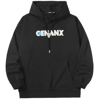 闪电潮牌（GENANX）2024秋季新款远红外发热恒温暖高克重连帽卫衣情侣同款校园潮流 白色 S
