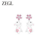 ZENGLIU ZEGL设计师嘤嘤兔耳环女2024年新款潮耳钉可爱925银针春季耳饰品