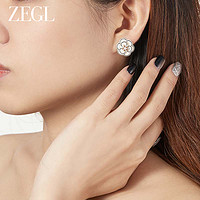 ZENGLIU ZEGL法式山茶人造珍珠耳环女2024年新款潮耳钉复古小香风春夏耳饰
