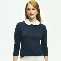 Brooks Brothers 女士可拆卸荷叶领纯棉毛衣 多色可选
