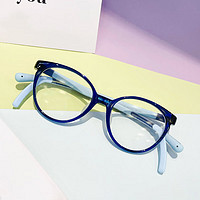 Jesmoor 儿童硅胶眼镜圆形镜框 +1.61防蓝光非球面镜片