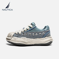 诺帝卡（NAUTICA）【明星同款】休闲鞋男女同款时尚板鞋男贝壳头溶解底潮鞋子男 雾霾蓝 44