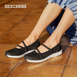 斯凯奇（SKECHERS）优雅玛丽珍女鞋软底浅口鞋平底单鞋100366 黑色/BLK 40 