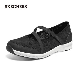 斯凯奇（SKECHERS）优雅玛丽珍女鞋软底浅口鞋平底单鞋100366 黑色/BLK 39 