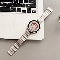 适用三星Galaxy watch 5p/5pro一株卡扣不锈钢金属表带gear s2/s3智能手表链 银色【偏珠一珠金属表带