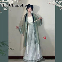 簌檬汉韵仙原创韶华汉服女宋制印花长干寺齐腰百褶裙日常清新春夏秋款 上衣+吊带+百褶裙 XL