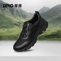 零度Zero男鞋2024秋季新品黑色百搭旋钮扣防滑耐磨轻户外徒步登山鞋子 曜石黑 38