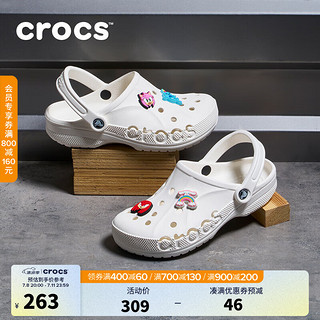 crocs 卡骆驰 男女款拖鞋 10126 白色 36/37