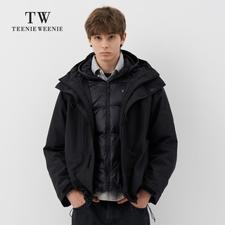 Teenie Weenie Men小熊男装羽绒服内胆2024冬季新款两件套工装防风外套 黑色 165/S
