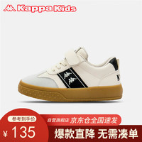 Kappa Kids卡帕男女童休闲板鞋夏透气魔术贴儿童小白鞋德训鞋