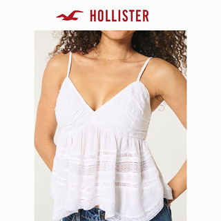 HOLLISTER24夏季新款辣妹宽松蕾丝娃娃装吊带上衣 女 KI340-4037 白色 XS (160/84A)