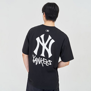 MLB男女基础运动T恤大logo休闲时尚短袖3ATSB1843-50BKS-L 纽约洋基队/黑色