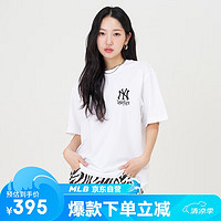 MLB男女基础运动T恤大logo休闲时尚短袖3ATSB1843-50WHS-XL 纽约洋基队/米白色