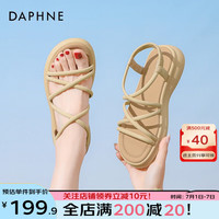 达芙妮(DAPHNE)凉鞋女夏季2024新款女鞋平底休闲凉拖鞋沙滩鞋罗马凉鞋女 【松紧带热卖款】
