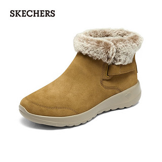 斯凯奇（Skechers）季一脚蹬雪地靴防滑耐磨保暖鞋子女144041 栗色/CSNT 36.5