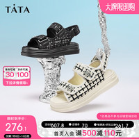 他她(TATA)小香风休闲女凉鞋女厚底百搭时尚凉鞋女夏季新款GOX14BL3