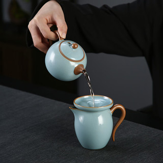 唐丰（TANGFENG）汝窑茶具整套家用办公室会客功夫茶具泡茶茶壶茶杯套装高档礼盒装 