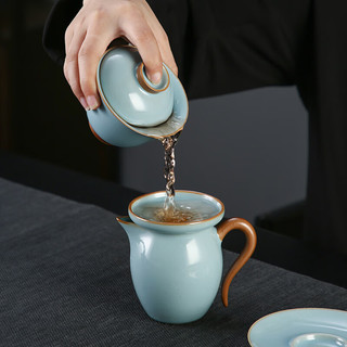 唐丰（TANGFENG）汝窑茶具整套家用办公室会客功夫茶具泡茶茶壶茶杯套装高档礼盒装 