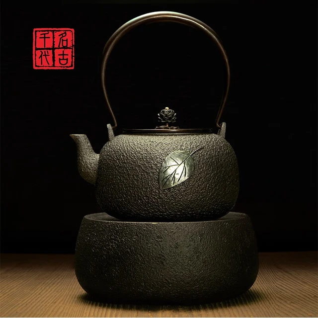 名古千代 【优选好壶】铁壶无涂层铸铁泡茶老铁壶电陶炉日本铁壶 一叶知秋套装