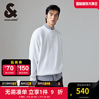 杰克·琼斯（JACK&JONES）秋季时尚潮流百搭舒适宽松胸前立体图案长袖卫衣男224333018 雪白色A06 雪白色A06 185/104A/XL