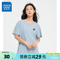 真维斯 纯棉圆领印花短袖T恤 女