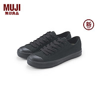 无印良品（MUJI）男女通用 不易疲劳不易沾水运动鞋 无性别男款女款 小白鞋 帆布鞋 黑色图案 255mm /41码（2.0）