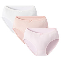 三枪女童棉质抑菌全棉内档A类纯色可爱三角粉色亲肤裤头 白+橙+粉 110cm
