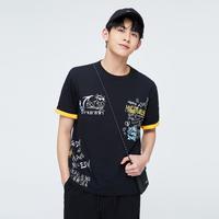 森马 Semir【纯棉t恤】夏季个性涂鸦印花复古街头运动休闲男士短袖t恤男款
